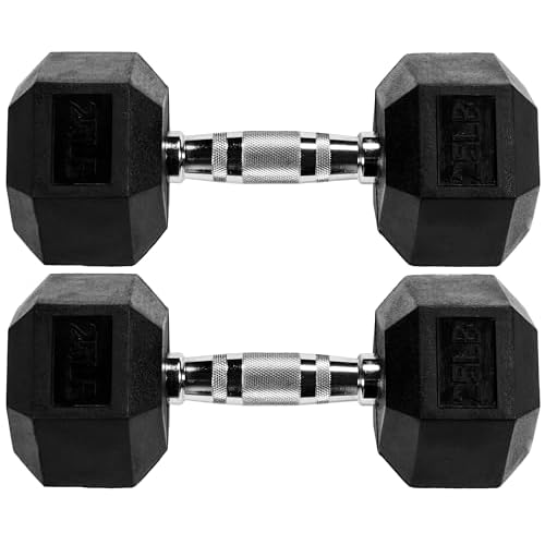 Rubber Encased Hex Dumbbell with Rack