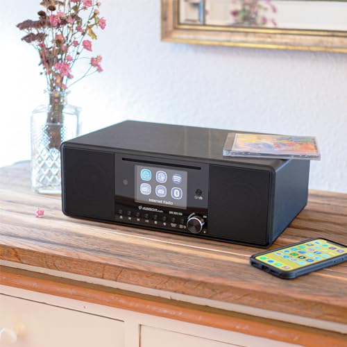 Albrecht DR 895 CD Kompaktanlage, DAB+/UKW/Internet/CD, 27895, Schwarz, mit 4" Farbdisplay, Stereo Musik und Podcast Streaming,USB, App Steuerung – Bild 7