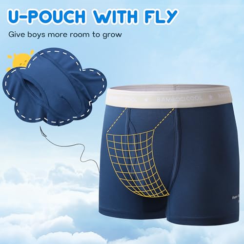 BAMBOO COOL Boys’ Boxer Briefs Underewar for Boy Multicolor Week Theme 7 Pack with Fly Soft and Breathable3