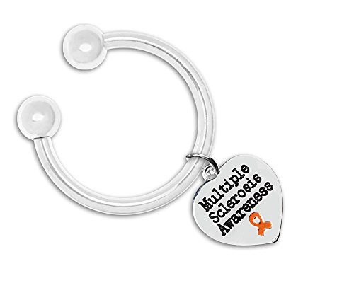 Fundraising For A Cause Multiple Sclerosis Awareness Heart Key Chain