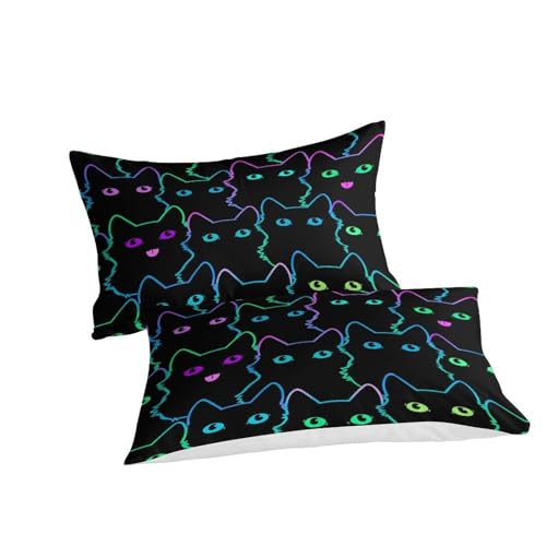 Housse de couette chat 3D king size en microfibre avec ses taies de lit