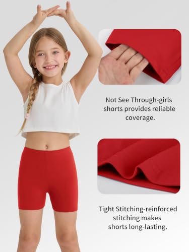 Image of 8 Pack Girls Shorts Bike Shorts Toddler Cartwheel Dance Under Dress Clothes | Soft & Stretchy & Not See Through, 12M-16Y Toddler & Kids Biker Shorts, Snug Fit Stays Put, Multi-color Girls Clothes Pack