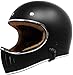 GDM REBEL Retro Motorcycle Helmet with Bluetooth Headset (Vintage Matte Black, Medium)