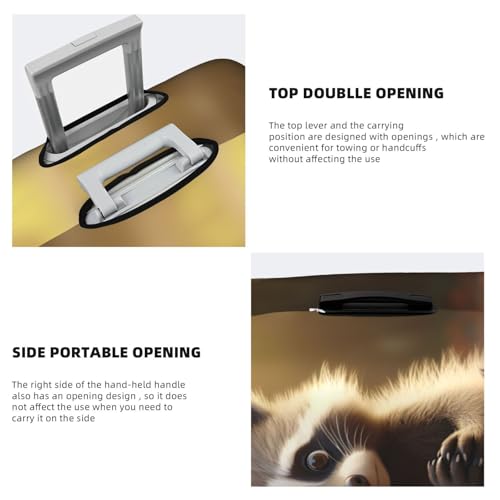 BREAUX Cute Raccoon print Luggage Protective Covers Luggage Sleeves Luggage Decorative Covers, Zip Luggage Covers4