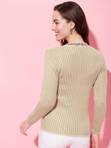 Image of Modeve Women V Neck Ethnic Sweater for Winter||Winterwear||