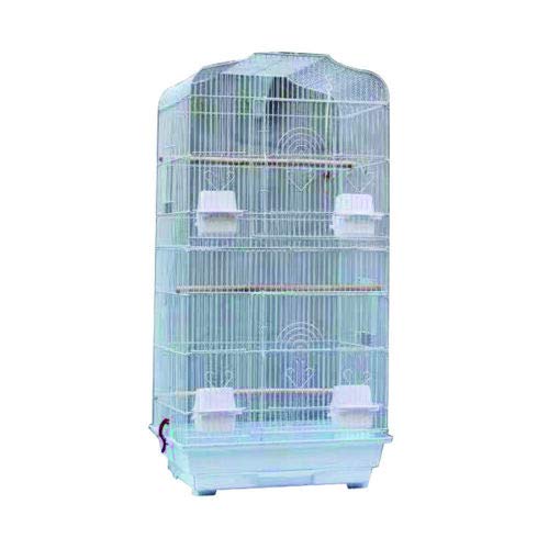 Luebel 37" Rooftop Metal Large Bird Parrot Cage For Canary Budgie Cockatiel 2 Colours (White)