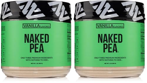 Image of NAKED Vanilla Pea Protein Isolate from North American Farms, Only 3 Ingredients, Vanilla Vegan Protein, Gluten-Free, Soy Free, GMO Free - 1LB (Pack of 2)