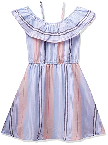 Image of Max Girl's Cotton Flax Wrap Knee-Length Dress