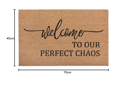 Hanse Home Fußmatte Kokos 45x70cm – rutschfeste Schmutzfangmatte Natur für Innen, Fußabtreter Welcome Lustig Kokosfaser Kokosmatte für Eingangsbereich & überdachten Außenbereich