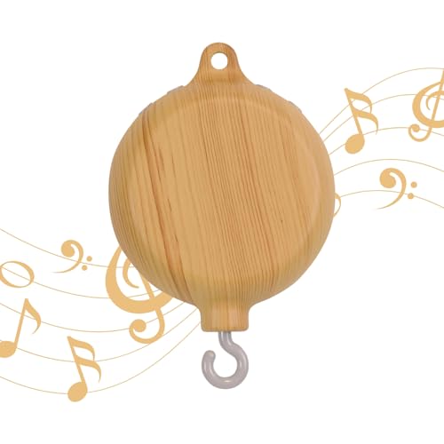 Image of Lanttoe Crib Mobile Motor with Music Box, Baby Mobile for Crib with 12 Classic Lullabies & Rotating Function, Wooden Design Crib Mobile with Music