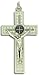 Unique St St. Benedict Crucifix Necklace 3" Pendant Cross Medal White Enamel Gift Boxed W. Cord & Card