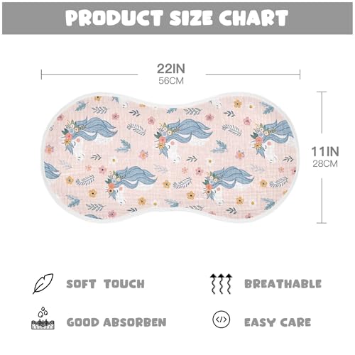 Burbuja Adorable Horses Muslin Baby Burp Cloths, Soft & Absorbent Cotton Burping Rags for Newborn Boys & Girls, 2 Pack2