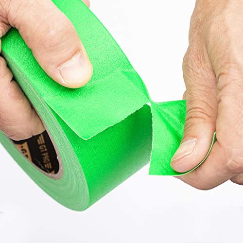 GRIP Eventbasics GT PRO Tape Neon Green Fabric Tape 50 mm x 25 m Marking Repair Tape Art, Green,Grey,White - Image 4