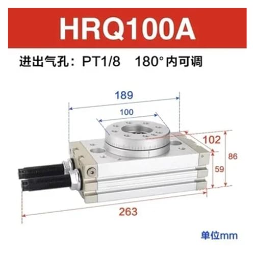 Vérin pneumatique rotatif compact de précision HRQ3 à angle variable 90 et 180 - 3