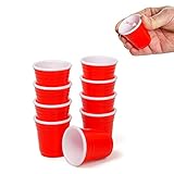 ⚪ RED CUP DESIGN - Unsere Party Shotbecher kommen im klassisch rot-weißen Red Cup Design! Sie haben ein Fassungsvermögen von 4 cl (40ml)!