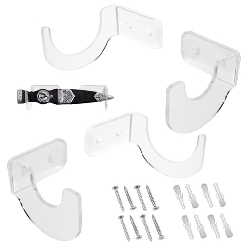 NUTLET Sword Wall Mount, Lightsaber Wall Mount, Sword Stand, Sword Holder, Acrylic Light Saber Wall Display Rack Suitable for Swords, Light Saber - 2 Pack(Transparent)