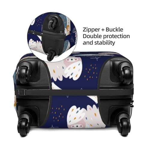 Mom And Baby Owls Travel Luggage Covers - Elasticity Suitcase Covers Protector for Luggage 18-32 Inch3