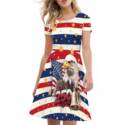 Image of AFPANQZ Womens Casual Summer Lightweight Vintage Dress Short Sleeve Midi Dress Knee-Long Luxury Formal Dress