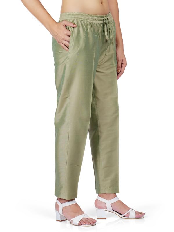 Image of Trouser Pants for Women,Stylish Trousers for Woman for Kurti Relaxed & Regular Straight fit Palazzo,Ethnic Bottom Formal Pants for Women Office wear Casual & Daily Use