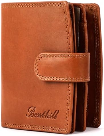 Vintage Minimalist Leather Trifold Wallet für Männer RFID-Karten halter Front ta