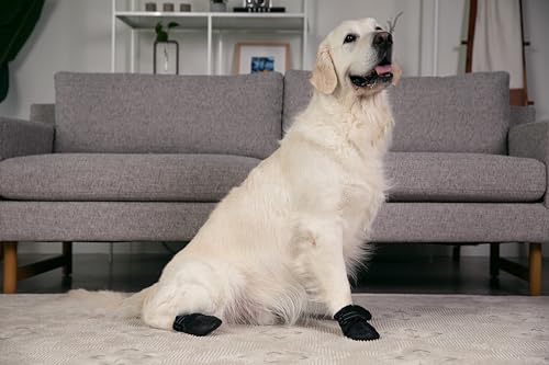 Premium-Dog-Shoes-for-Hiking-Snow-and-Rain-Protective-Dog-Boots-and-Booties-for-Large-and-Medium-Size-Dogs-Durable-Outdoor-Dog-Shoes-Size-6-25-27-paw-Width-Large Premium Dog Shoes for Hiking Snow and Rain Protective Dog Boots and Booties for Large and Medium Size Dogs Durable Outdoor Dog Shoes Size 6 25 27 paw Width Large