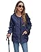 Hount Women's Lightweight Running Jackets Waterproof Outdoor Active Running Rain Jackets (XL, Navy Blue)
