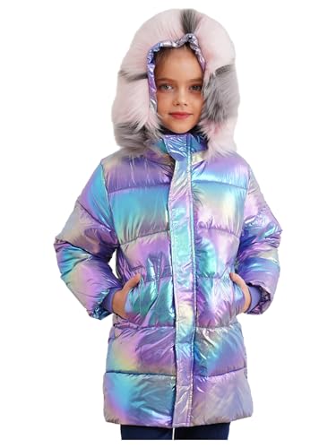 Kids Girls Long Sleeve Water Resistant Hooded Jacket Coat Padded Warm Outerwear
