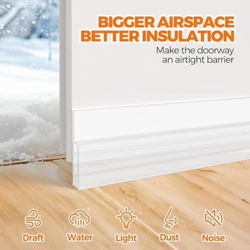 Image of Silicone Door Bottom Seal 39 Inch Gap Filler Strip, Draft Stopper, AC Air Blocker, Door Sealing Strip, Dust Stopper, Insect & Cockroach Guard, Waterproof Door Sealer (Transparent, 39 Inch Pack 3)