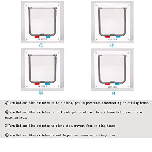 reroucky Alysontech Large Cat Door, (Outer Size 9.9 x 9.2 inch) 4 Way Locking Cat Flap Door for Interior Exterior, Pet… - Image 6