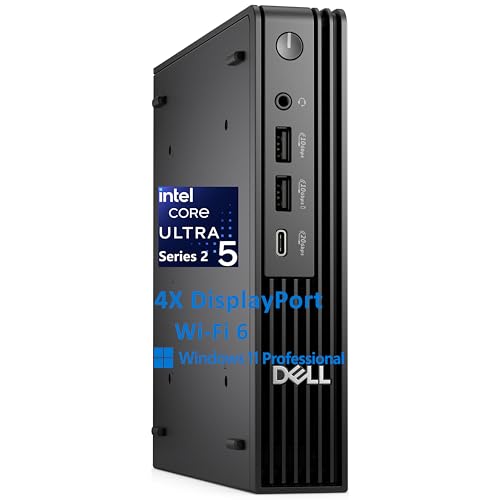Image of Dell Pro Micro Plus Mini PC Desktop Computer, Intel Core Ultra 5 235T, 32GB DDR5, 1TB PCIe SSD, Wi-Fi 6 Bluetooth Ethernet, Supports 4 Monitors, Windows 11 Pro, Everyday Use