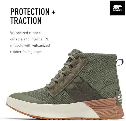 Sorel Women's Out N About III Mid Sneaker Waterproof Shoes - Stone Green, Gum 2 - Size 6.5 | Image 2