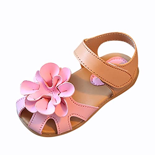 Little Girl Sandals Infant Kids Girls Flowers Shoes Sandals Princess Shoes Sandals Dancing Shoes (Pink, 9.5 Toddler)