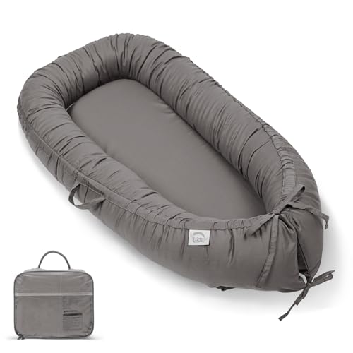 Image of EAQ Baby Lounger, Infant Lounger for Newborn,Portable Baby Nest Cover Breathable & Soft, Newborn Essentials