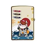 Zippo兼用ケース 招き猫 鯉のぼり ジッポライターカバー ジッポ外側ケース 保護シェル 喫煙アクセサリー 両面プリント 互換性がある 防錆 防風 耐摩耗 個性 男女兼用 贈り物