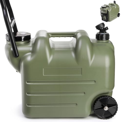 Dicunoy Large Camping Water Container with Spigot and Wheels, 7.4 Gallon Portable Water Jug with...