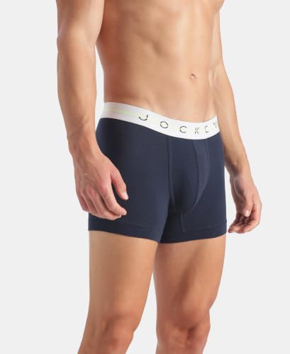 Image of Jockey NY16 Men Super Combed Cotton Elastane Stretch Solid Trunk with Ultrasoft Waistband (Pack of 2)