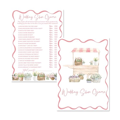 Kqfdr Wedding Shower Shoe Game, 25 Cards, 5x7 in