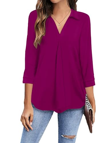 Image of Newchoice Womens 3 /4 Sleeve Shirts Business Casual Tops