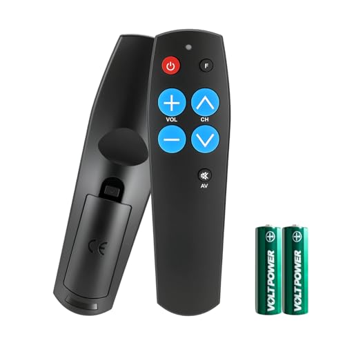 Senioren Fernbedienung TV mit großen Tasten, Einfach zu bedienen & einzurichten, Universelle TV Fernbedienung für TV und Kabel IR Geräte, geeignet als Geschenk für Menschen mit Demenz​, Schwarz