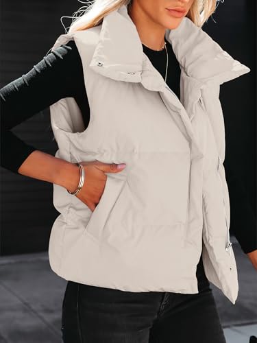 ANRABESS Women Puffer Vest Sleeveless Zip Up Stand Collar Quilted Lightweight Jacket Winter Warm Puffer Padded Down Outerwear2