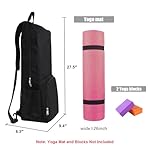 Yoga Mat Bag Carrier Side Mesh Zipper Pocket Exterior Wet Compartment Lightweight Waterproof Yoga Bag for Mat - Image 3
