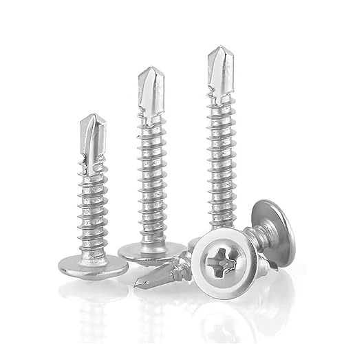 SYDARSYN Cross Pan Head Self Tapping Self Drilling Screws 304 Stainless Steel Wafer Head Phillips Sheet Metal Tek Screws M4.2x25mm (20 pcs) - Image 3