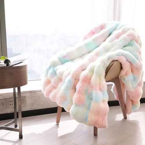 Dreamnine DN-04 Decorative Colorful Soft Thick Faux Fur Throw Blanket thumb #4