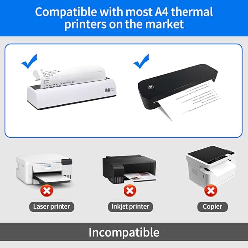 4 Rollen Thermopapier, A4-Größe, Weiß, Miaumaschinenpapier, Insektendruckpapier