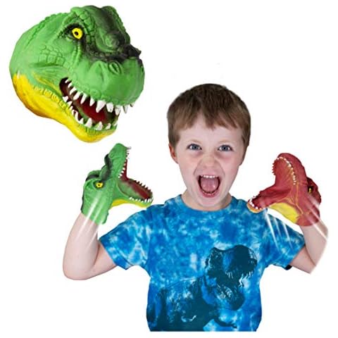 Snap Attack - T-Rex from Deluxebase. Hand Puppets for Kids. Jurassic hand puppet stretchy toys that make great ADHD toys and Autism Toys. Kids dinosaur toys for boys and girls Cover