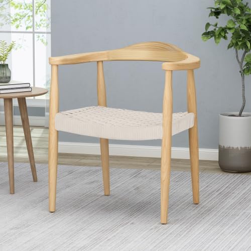 Miniatura 2 de Mid-Century Modern Dining Chairs, Table & Chair Sets, Desk Chair with Ash Wood Frame and Handmade Flat Rope Weave Design for Living Room, Bedroom,