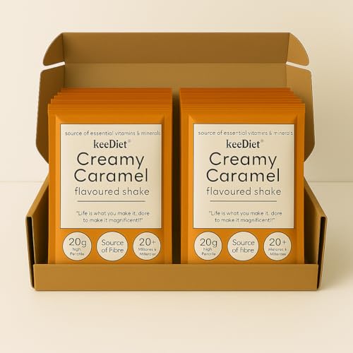 KeeDiet 20x Caramel Meal Replacement Shakes – Smooth & Sweet Slimming Shake – High Protein, Low Calorie Diet Plan – Exante Alternative – UK Brand