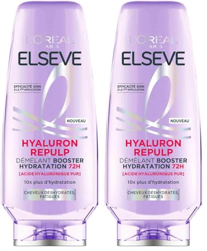 L'Oréal Paris - Démêlant Ré-Hydratant pour Cheveux Déshydratés et Fatigués - Hydratation 72H - Brillance - Souplesse - À l'Acide Hyaluronique - Elseve...