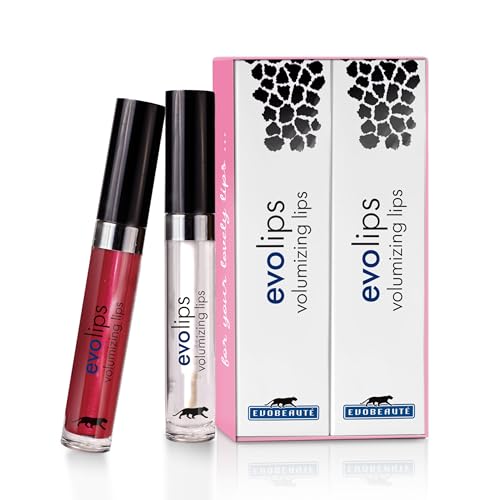 EVOBEAUTÉ evolips Set Avantage Volumizing Lips "pretty plump" + "angel food" 5 ml I Fluido para labios con efecto volumen, colorido I Gloss hidratante para cuidado de labios