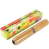 Chicwrap Veggies Refillable Plastic Wrap Dispenser with Slide Cutter and 250' of Professional BPA Free Plastic Wrap